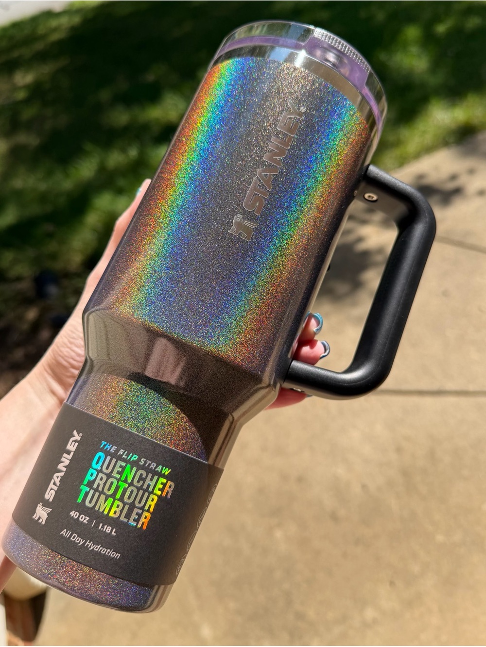 New in Box Stanley 40 oz Quencher ProTour Flip Straw Tumbler in Midnight Glitz